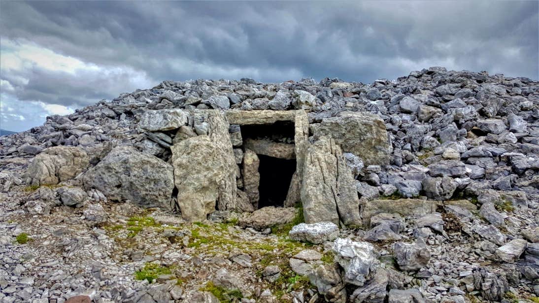 Ancient stone tombs at Carrowkeel, Sligo