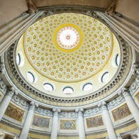Upward view of interior rotunda with detailing