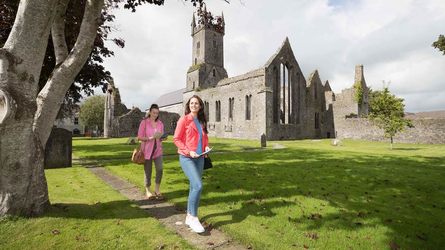 People on the grounds of the Ennis Franciscan Friary in Co Clare