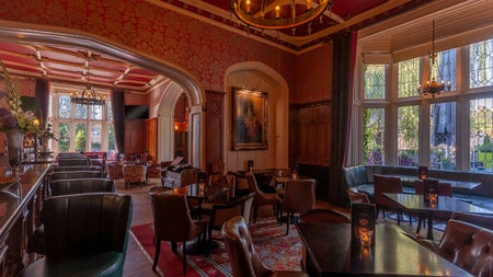 Bar with tables and chairs