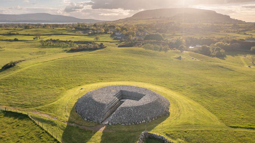 Aerial image of Carrowmore Megalithic Cemetery in County Sligo
