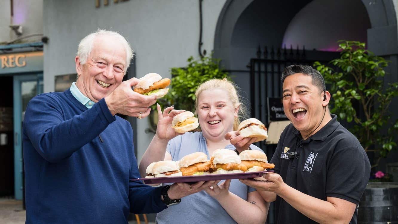 Three people enjoying a Waterford Blaa