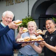 Three people enjoying a Waterford Blaa