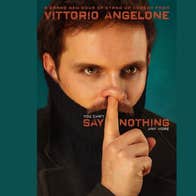 Vittorio Angelone 'you can’t Say Nothing any more', close up view of man with one finger up his right side nostril.