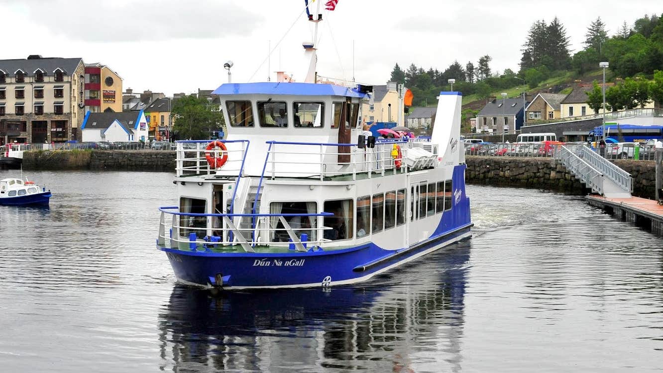 The Donegal Bay Waterbus departing from Donegal Pier