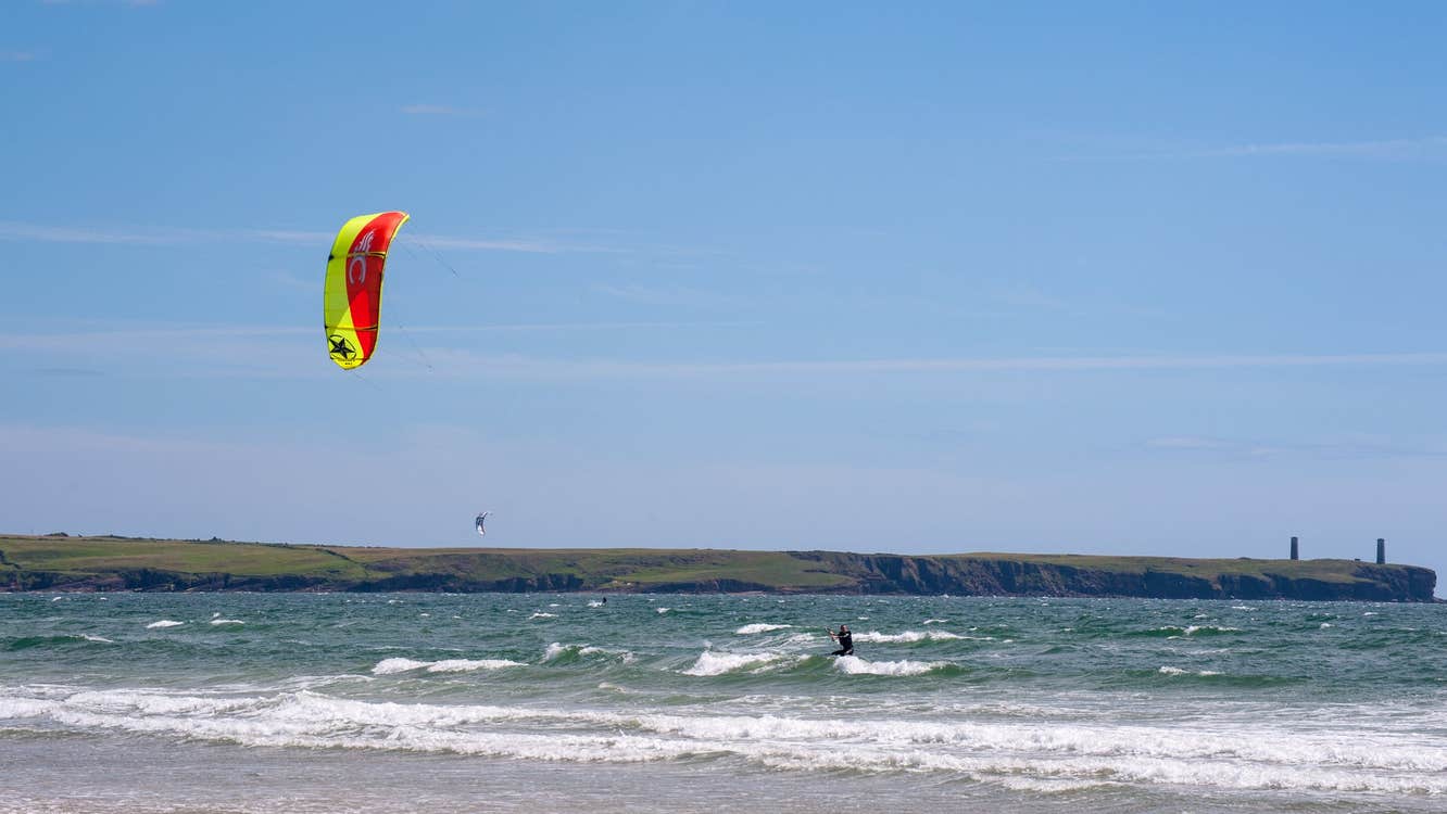 Kite surfer on Tramore Beach