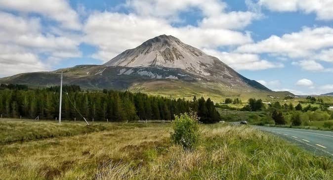 Clouds hanging over Errigal in Donegal