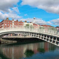 The ha'penny bridge over the River Liffey in Dublin City