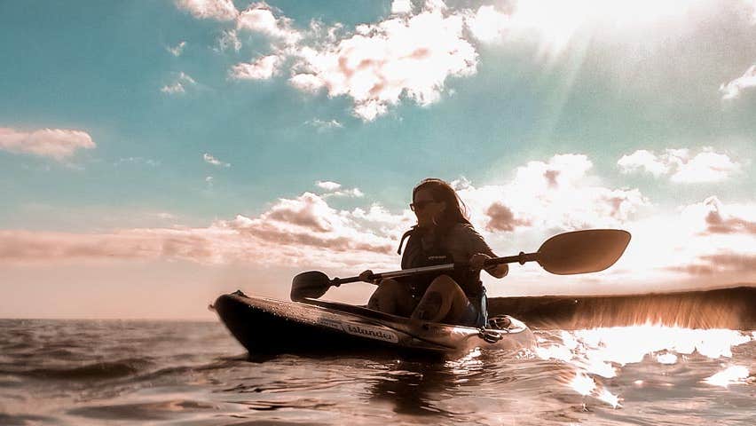 Adult canoeing at Curracloe