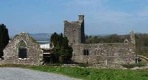Blue skies at the ancient stone ruins of Creevelea Abbey, County Leitrim