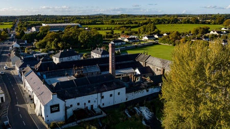 An aerial view of Kilbeggan Distillery and visitor centre