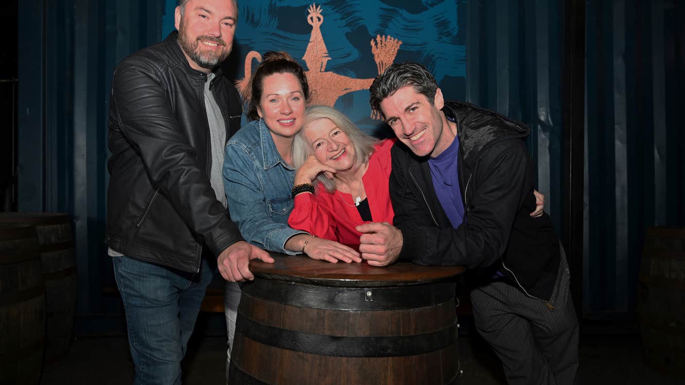 Tony Kiernan, Elaine Kennedy, Ros Hubbard and Gearóid Kavanagh launching our 2025 festival at Dingle Distillery, our title sponsor - credit Manuela Dei Grandi