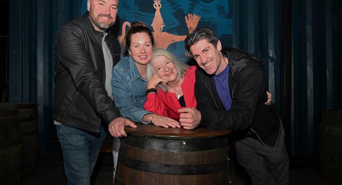 Tony Kiernan, Elaine Kennedy, Ros Hubbard and Gearóid Kavanagh launching our 2025 festival at Dingle Distillery, our title sponsor - credit Manuela Dei Grandi