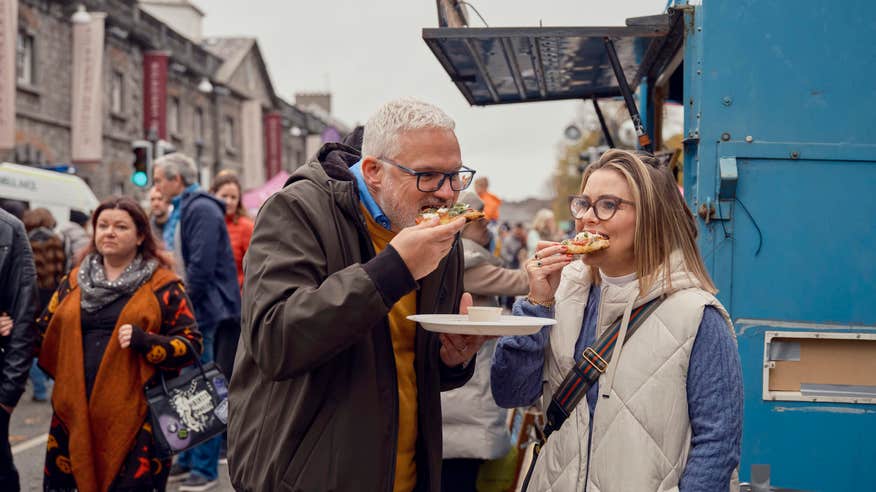 People eating at the 2024 Savour Kilkenny Food Festival