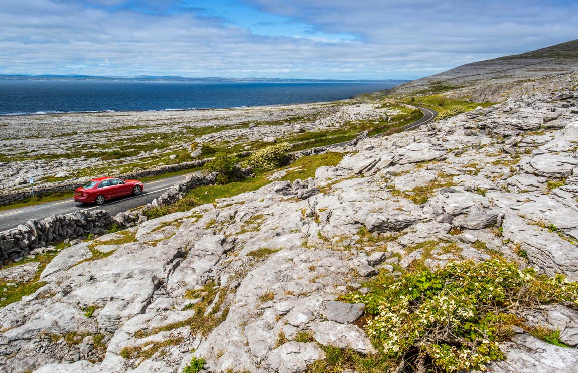 Car touring The Burren.