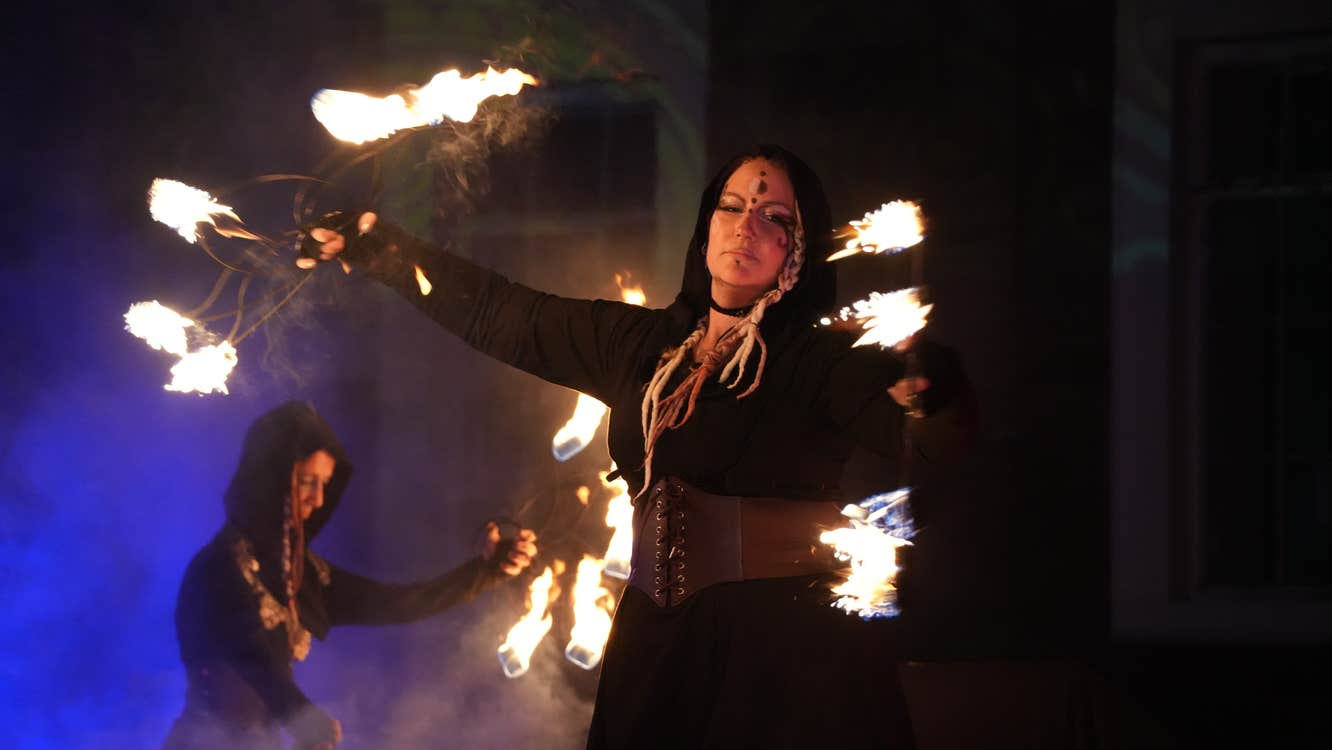 Two Fire Performers present The Cailleach Chiarraí Fire Spectacle