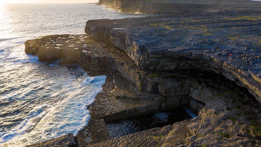 Beautiful view of the coast of the Aran Islands, County Galway 