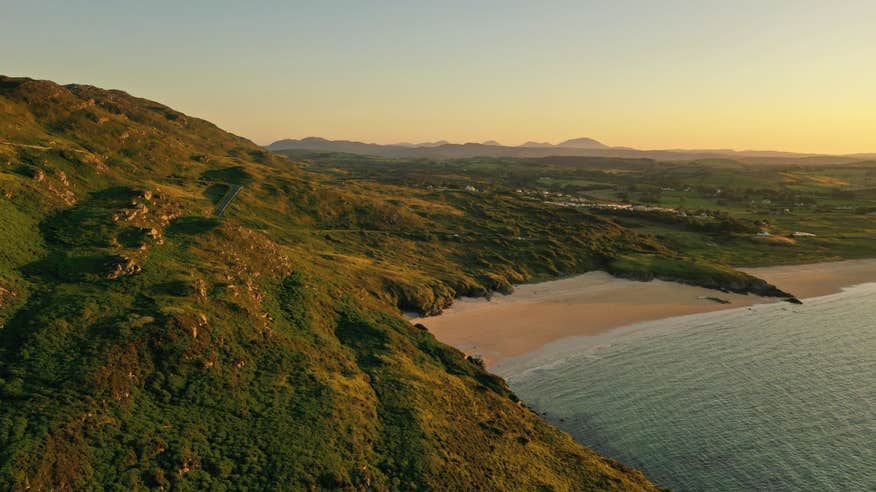 Sunset on the hills at Portsalon Beach, Donegal