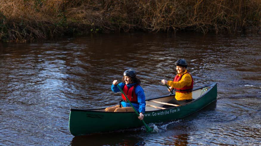 People canoeing with Go With the Flow Adventures in Co Carlow