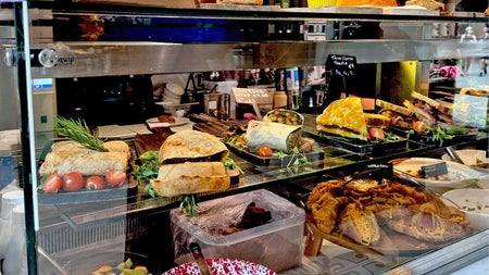 Phoenix Park Café display case with savoury foods