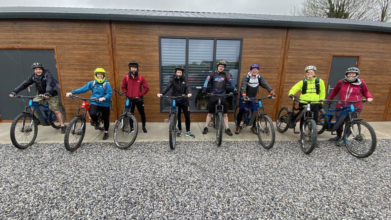 A group with their Bloom E Riders bikes
