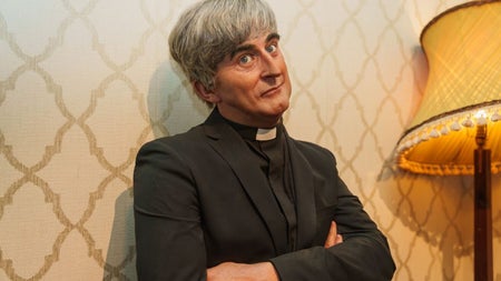 A wax effigy of Dermot Morgan as his character Fr Ted