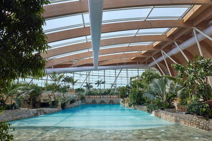 Inside the indoor swimming pool at Center Parcs in County Longford.