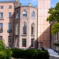 Exterior view of the Museum of Literature Ireland from their garden