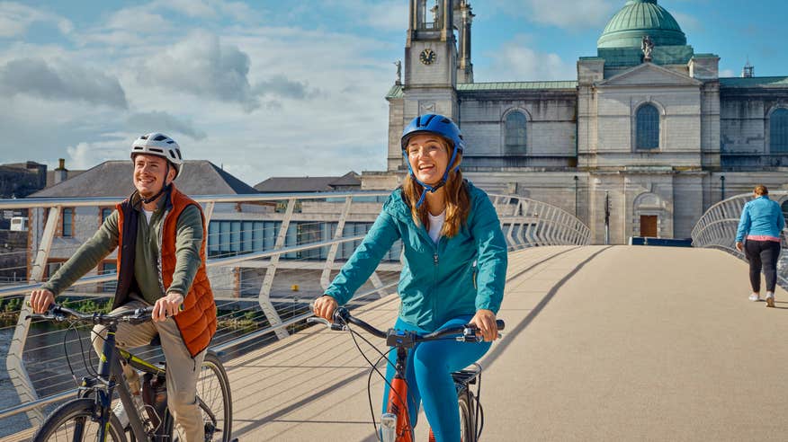 People cycling the Old Rail Trail greenway in County Westmeath