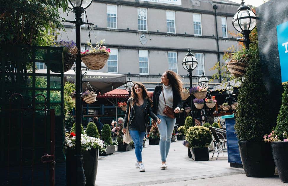 Two friends hanging out in Cork City