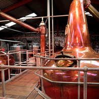 Large copper vats in Dingle Distillery in Kerry