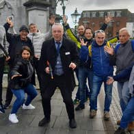 A German tour group at the National Monument in Cork City with Rebel City Tour of Cork