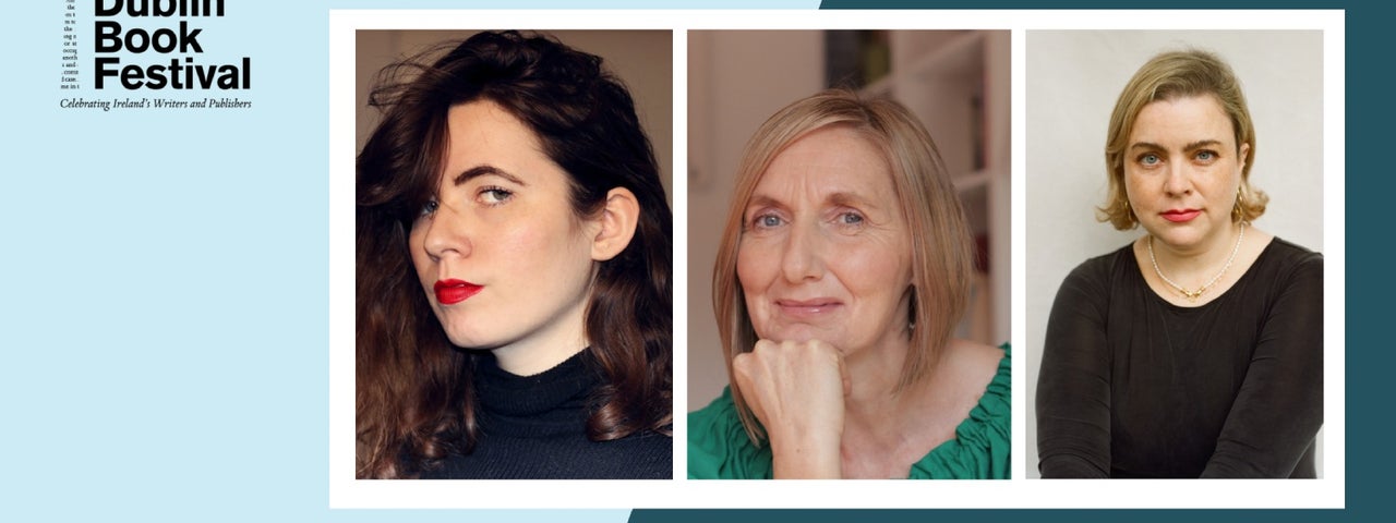 Authors Naoise Dolan, Anne Griffin and Ailbhe Malone appearing at a Dublin Book Festival event.
