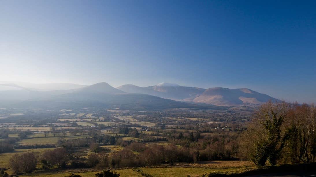 Mountains and fields in the Glen of Aherlow in Tipperary