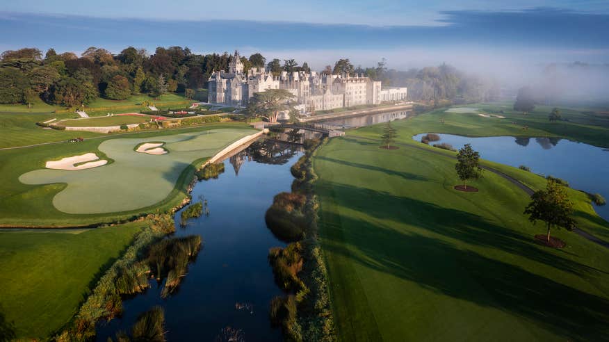 Aerial view of the gold course at Adare Manor in County Limerick
