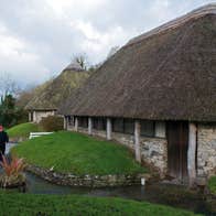 A view of the crannog-shaped Lough Gur Visitor Centre in County Limerick