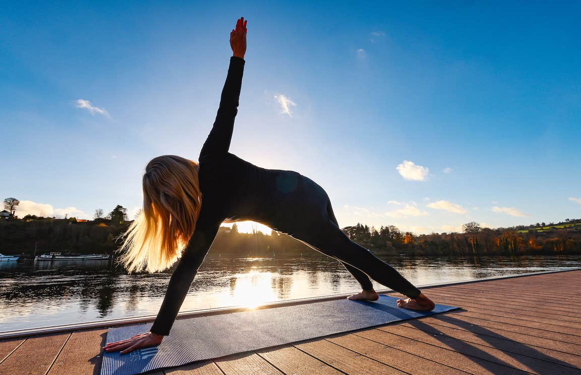 A woman doing yoga in Co Clare