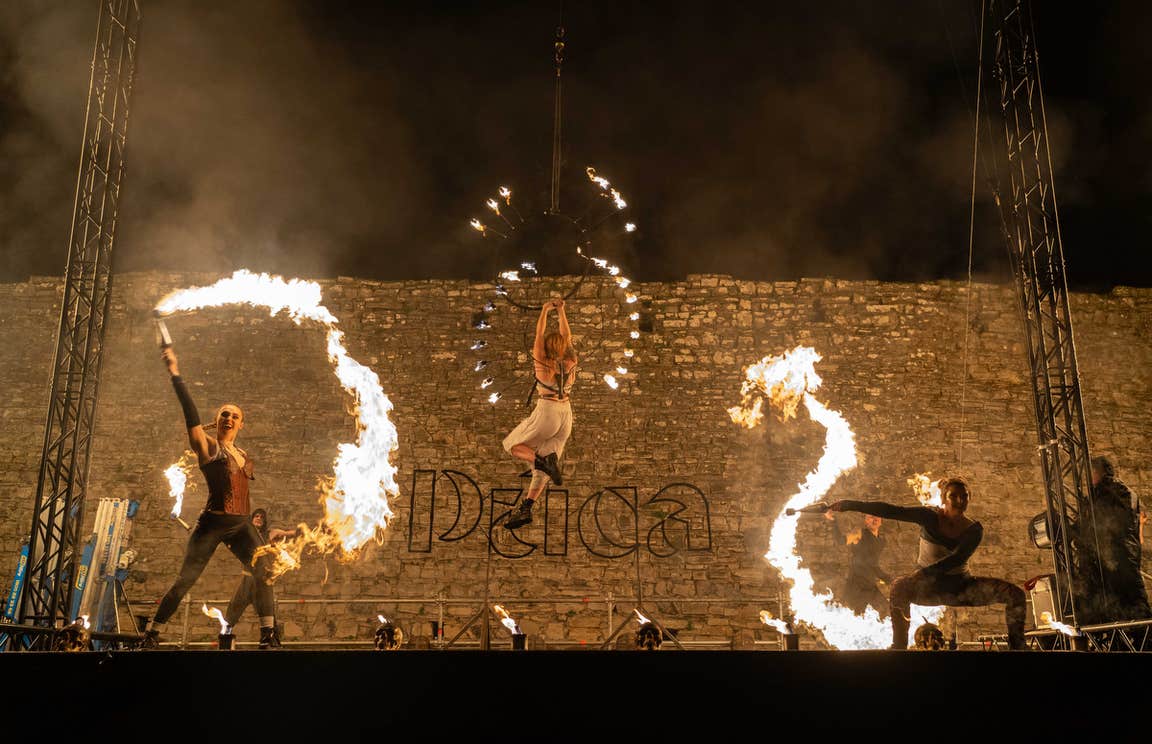 Pyro Collective performing at the 2024 Púca Festival in Co Meath