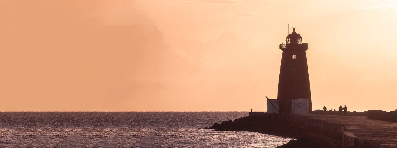 Poolbeg Lighthouse at sunset, Dublin