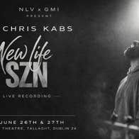 Poster for New Life Season in black and grey with man singing with head thrown backwards.