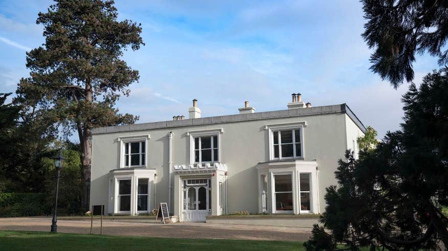 Blue skies and green trees at Airfield Estate, Dublin