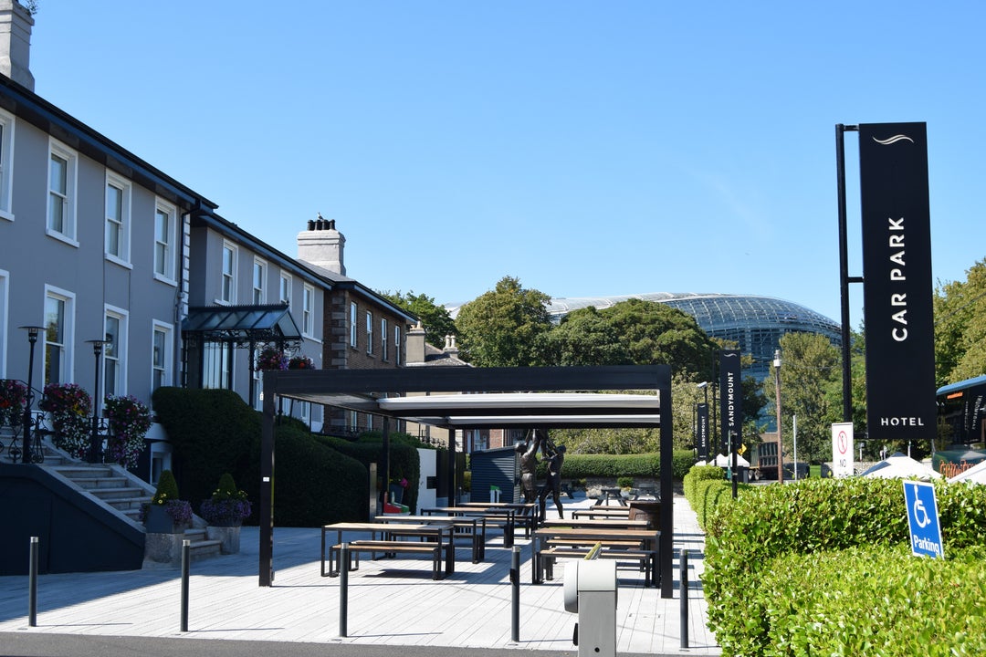 Patio area outside hotel