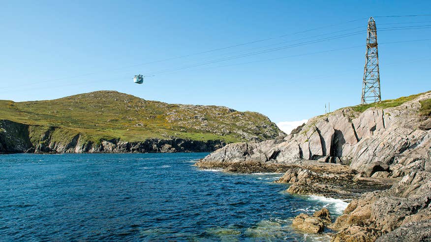 A cable car crossing over water in Co. Cork