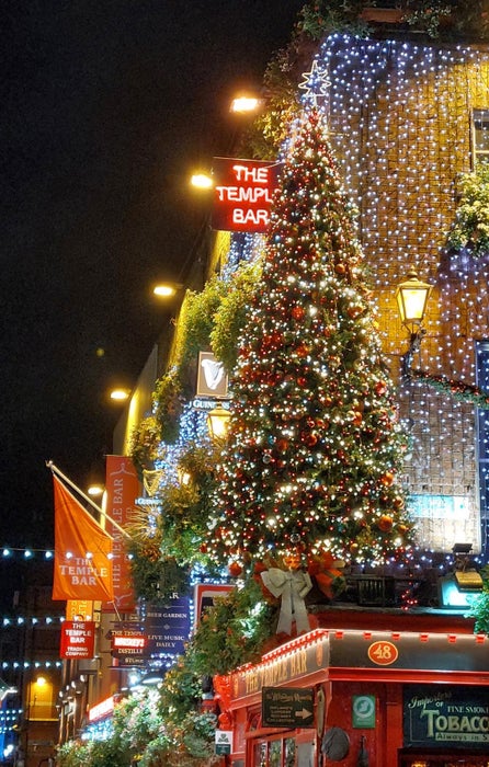 Christmas tree above the Temple Bar.