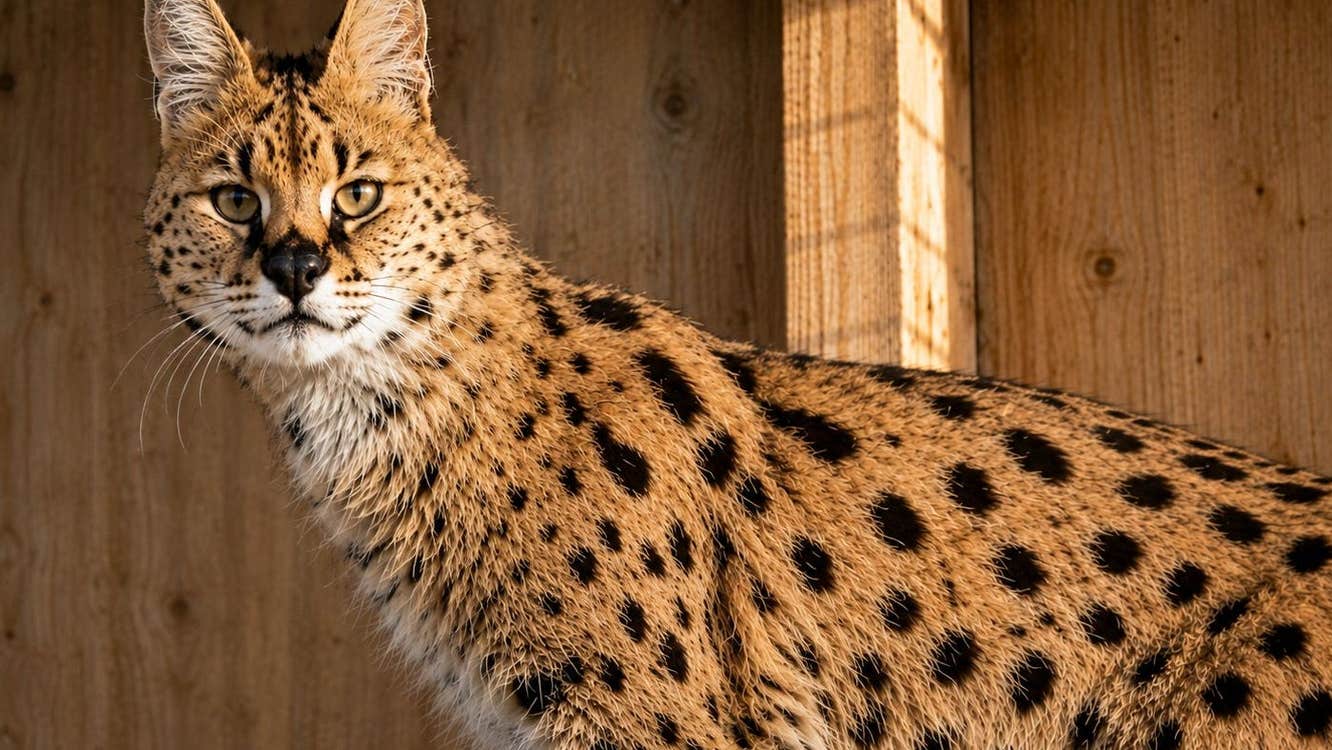 Zeus an African Serval Cat at Secret Valley Wildlife Park