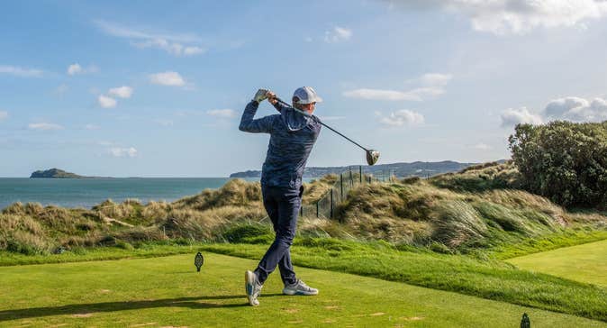 A golfer at Portmarnock Resort and Jameson Golf Links in Co Dublin