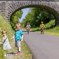 Four kids on the Old Rail Trail Greenway in County Westmeath