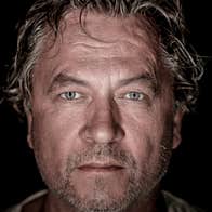 Nils Petter Molvaer in a black void.