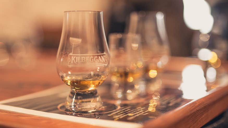 A glass of whiskey at Kilbeggan Distillery Experience