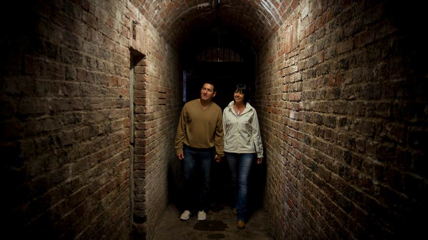 A couple touring the inside of Spike Island prison in County Cork